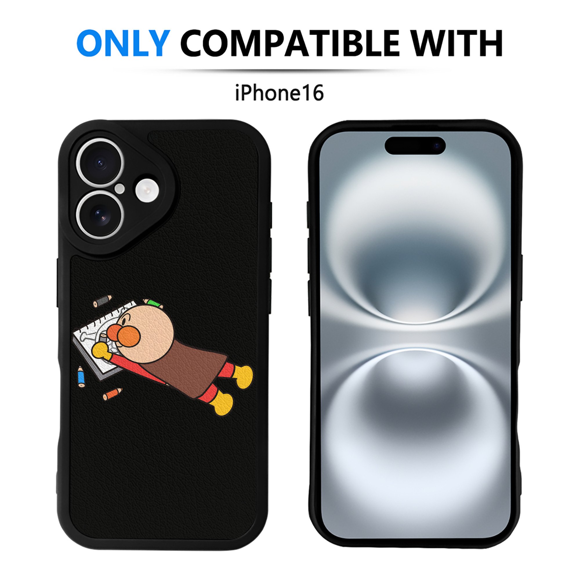 （画像用） アンパンマン Anpanman 【iPhone 16シリーズ対応】シリコンスマホケース（レザー調） 材質：シリコン